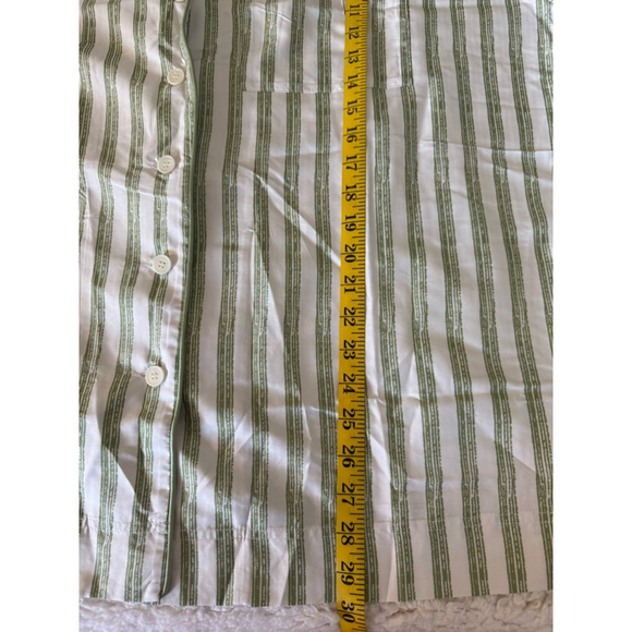 Princess Polly Striped Pajama Shorts Set Size 16 Green and White - Picture 9 of 11